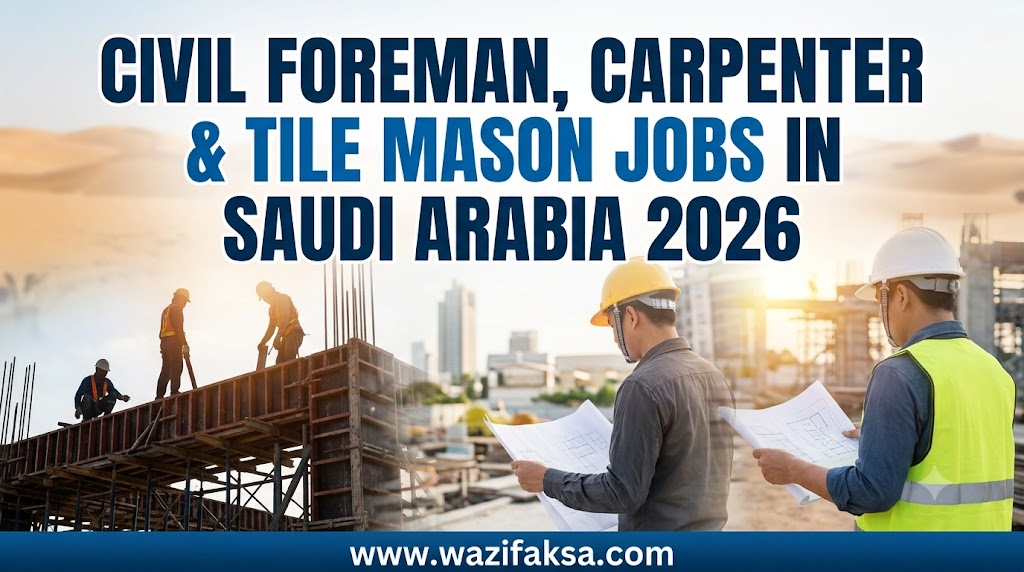 Civil Foreman, Carpenter & Tile Mason Jobs in Saudi Arabia 2026
