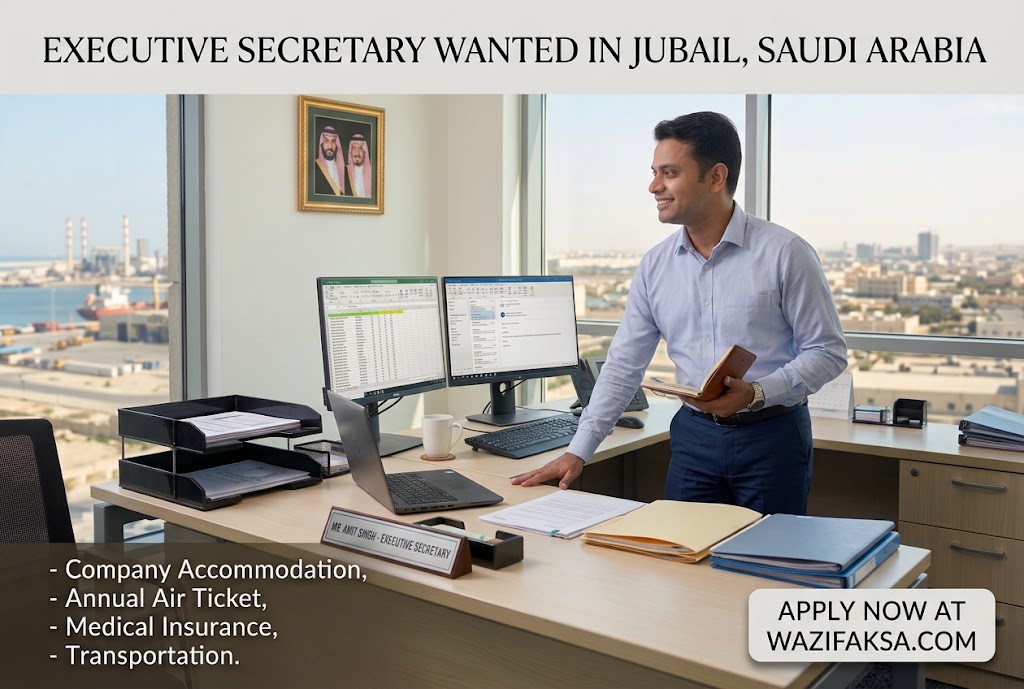 Executive Secretary Job in Jubail, Saudi Arabia – Administration Vacancy